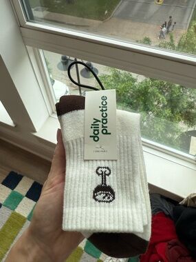 Daily Practice White & Brown Espresso Martini Socks